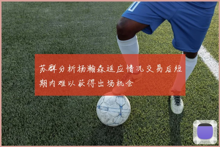 苏群分析杨瀚森适应情况交易后短期内难以获得出场机会